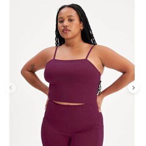 NWT Girlfriend Collective Devon Compression Cami Tank plum purple Built-in Bra